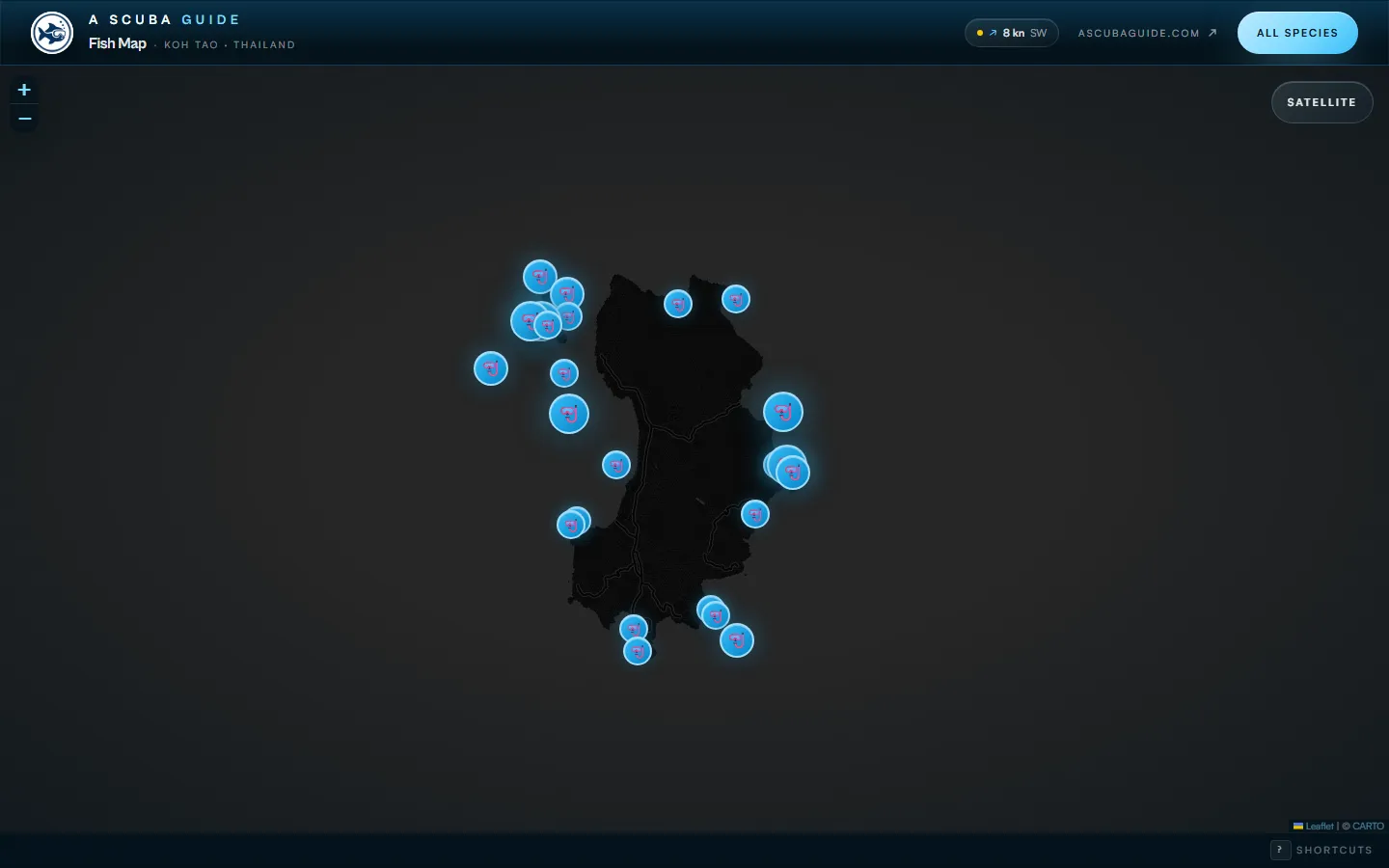 A Scuba Guide interactive Koh Tao map app by Stocks Local