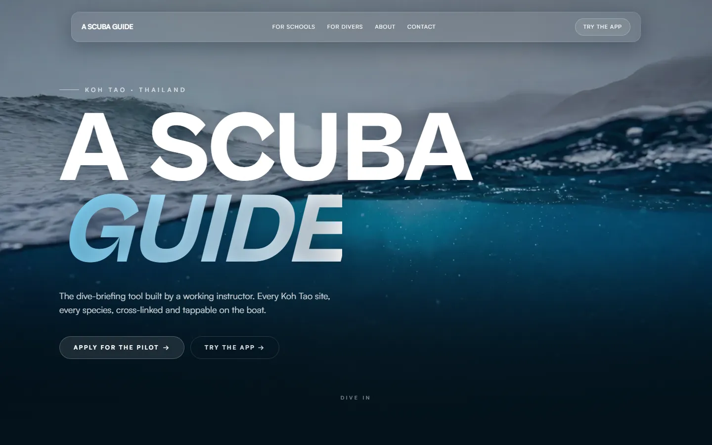 A Scuba Guide project preview